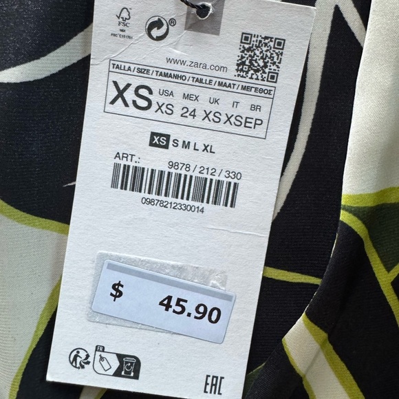 Zara Tropical Print Wrap Crop Blouse - Picture 2 of 7